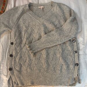 Rebecca Taylor Light Gray V-Neck Sweater